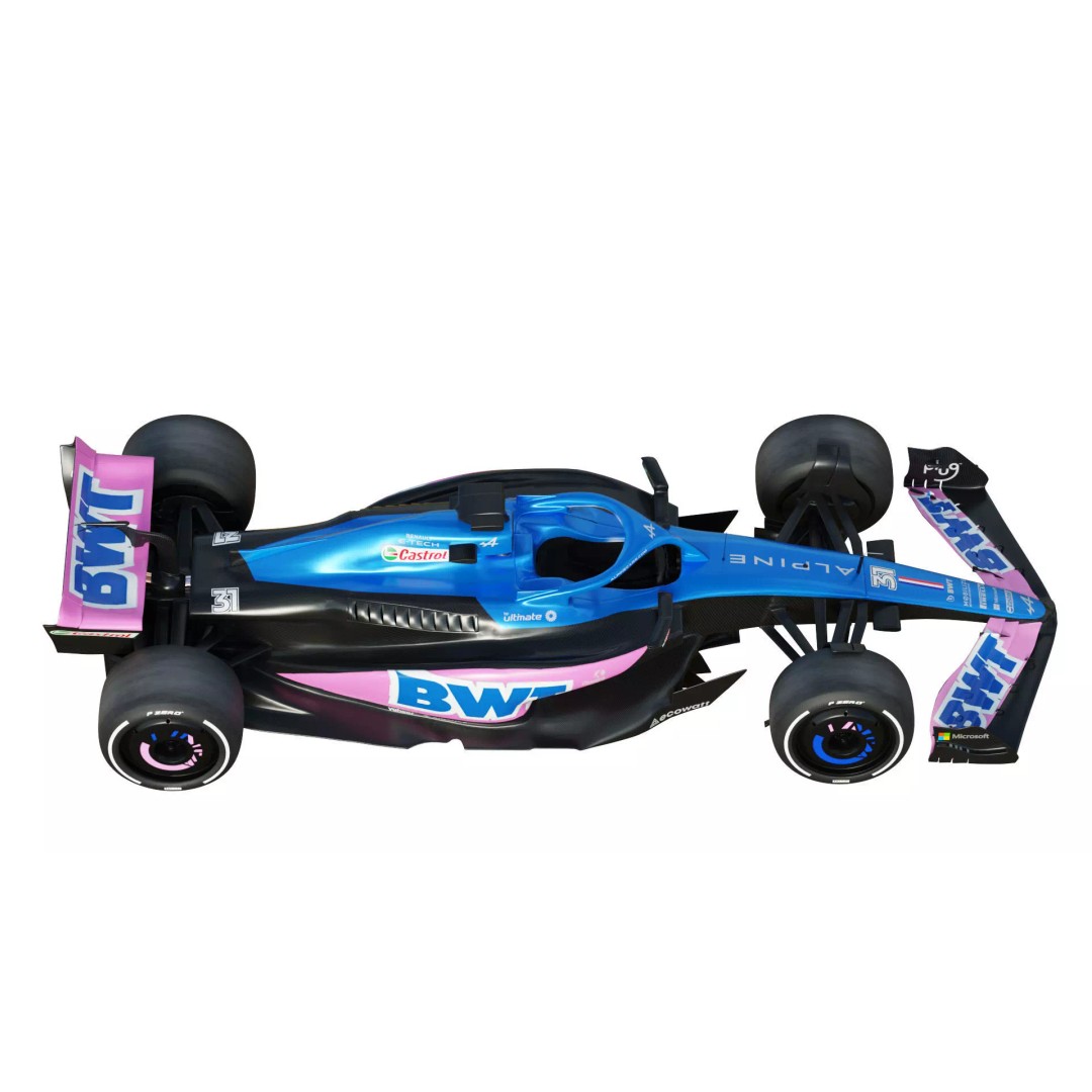 F1 Alpine A523 2023 3D Model – PBR Racing Car Asset, FBX, OBJ - View 16