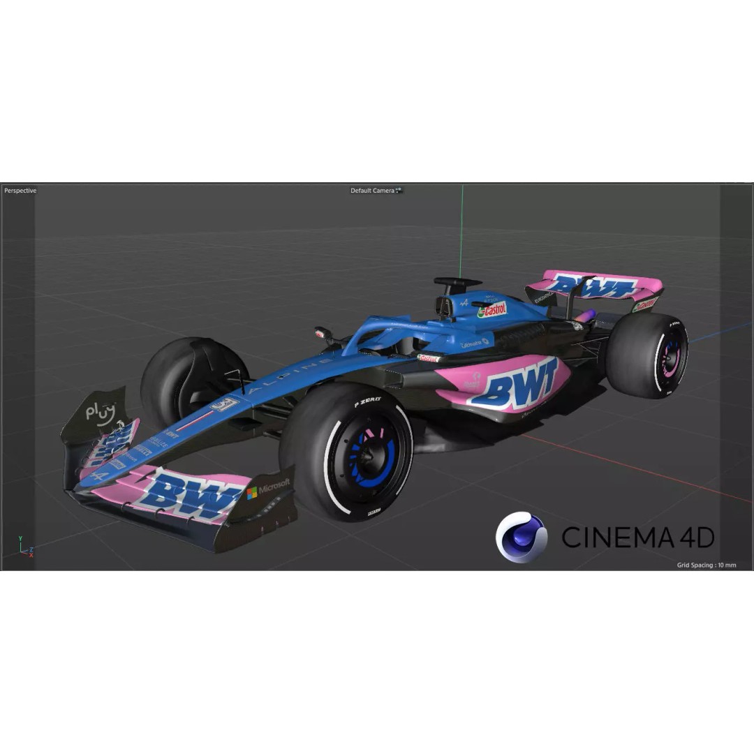 F1 Alpine A523 2023 3D Model – PBR Racing Car Asset, FBX, OBJ - View 20