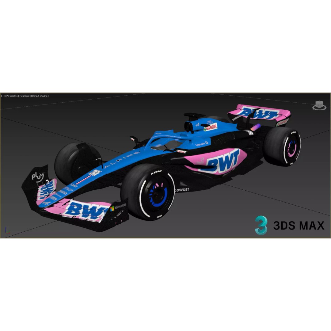 F1 Alpine A523 2023 3D Model – PBR Racing Car Asset, FBX, OBJ - View 21