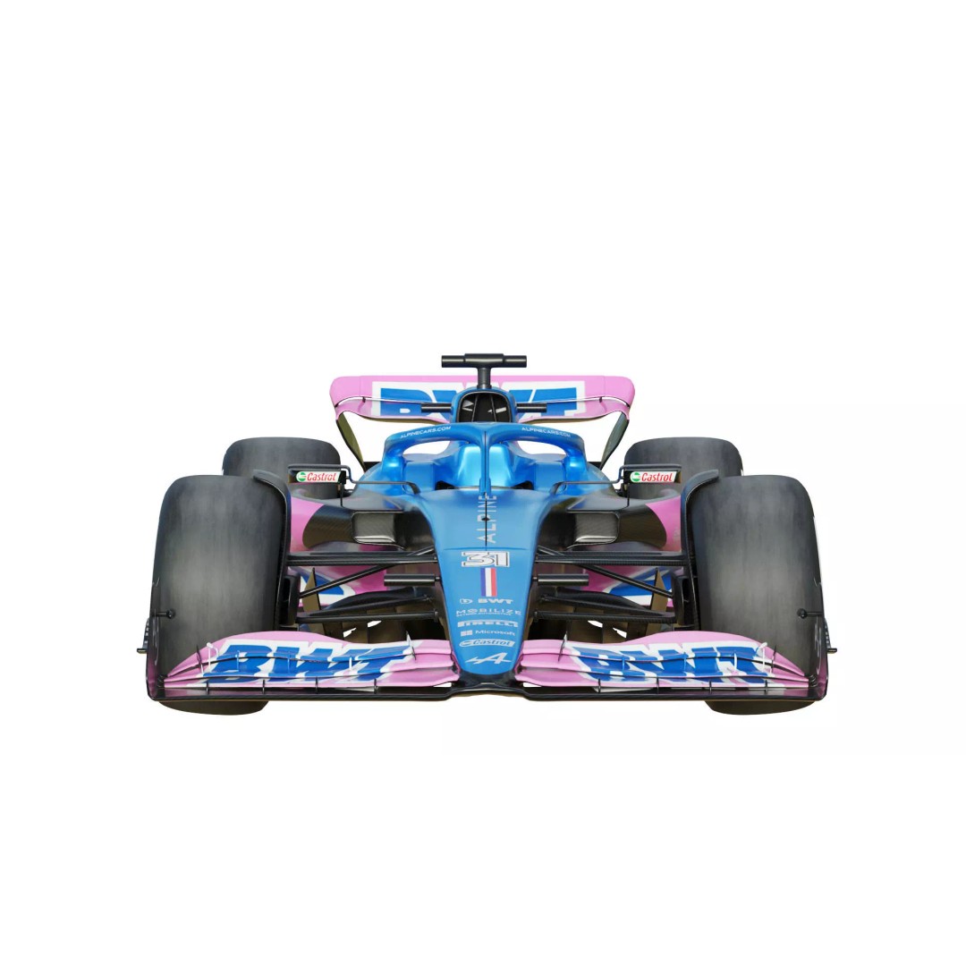 F1 Alpine A523 2023 3D Model – PBR Racing Car Asset, FBX, OBJ - View 4