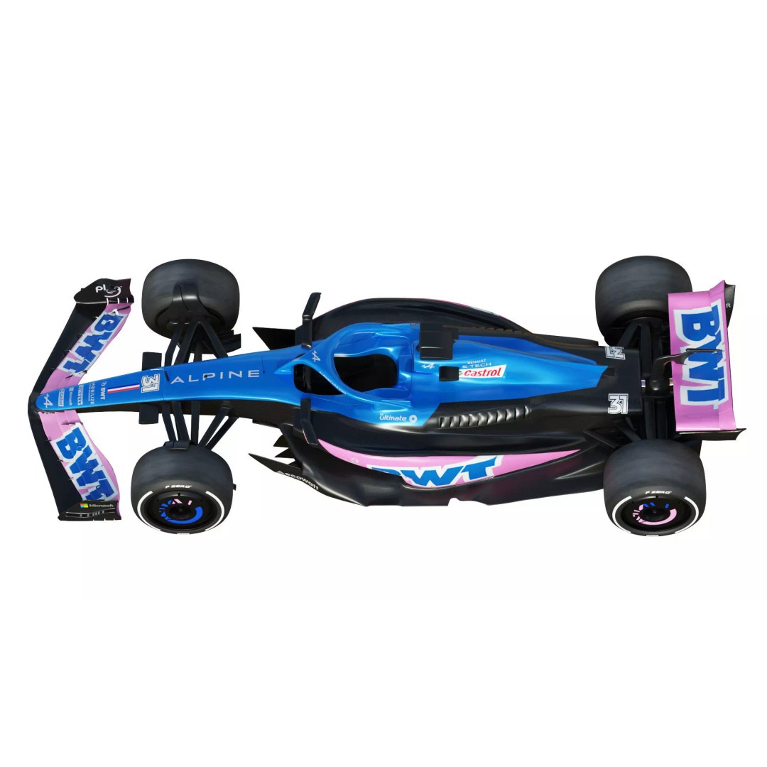 F1 Alpine A523 2023 3D Model – PBR Racing Car Asset, FBX, OBJ - View 8