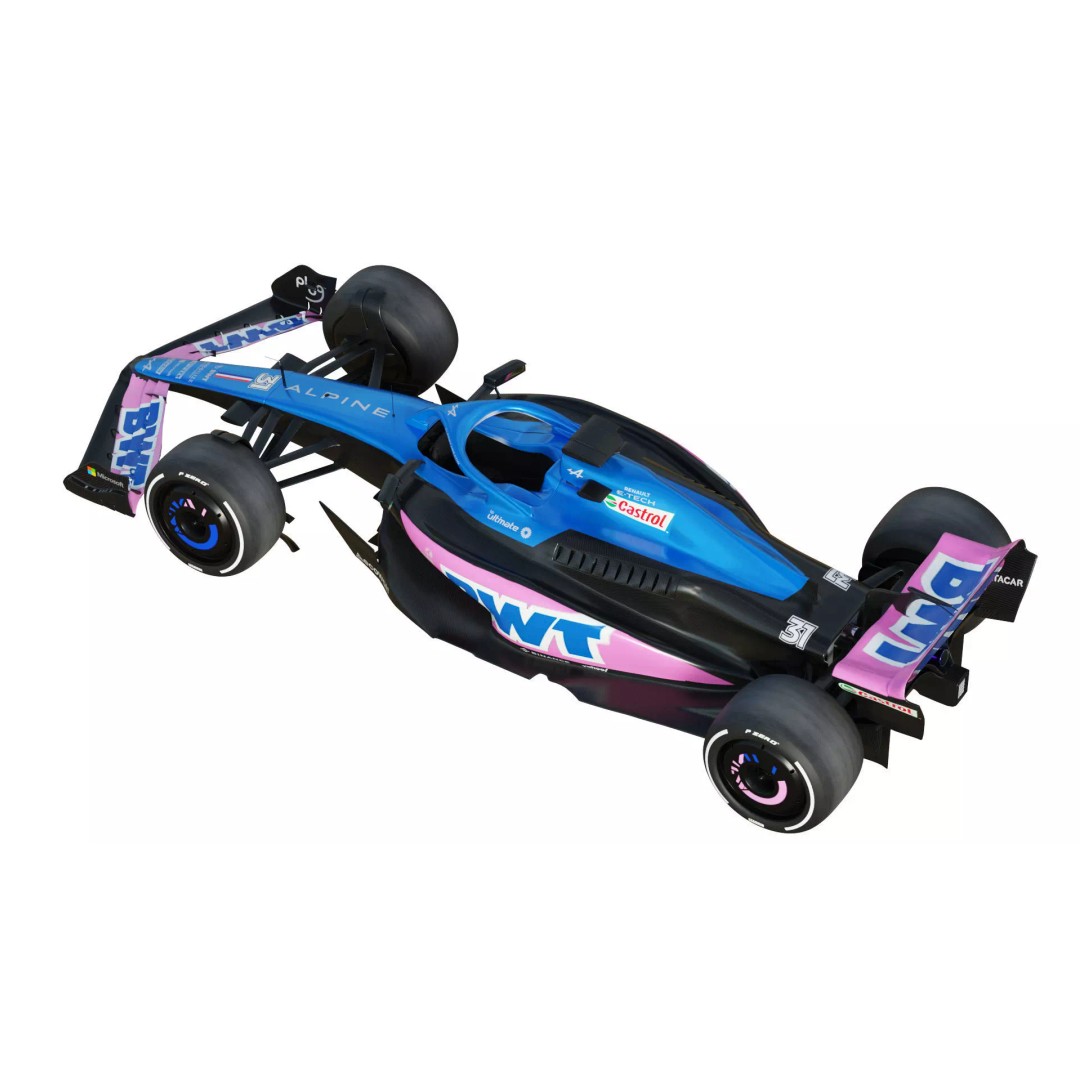 F1 Alpine A523 2023 3D Model – PBR Racing Car Asset, FBX, OBJ - View 9