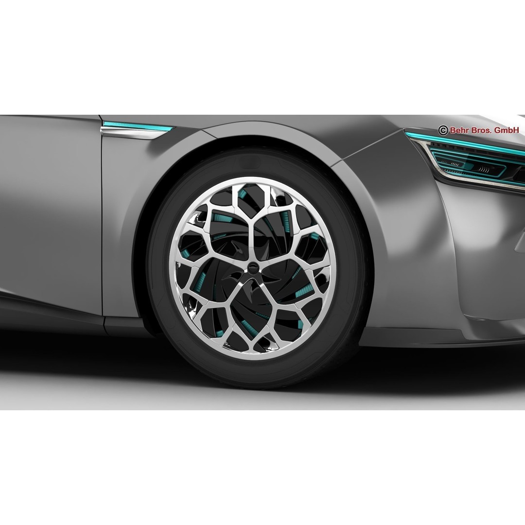Generic Future EV 3D Model – High Poly Concept Car with Animated Features - View 10