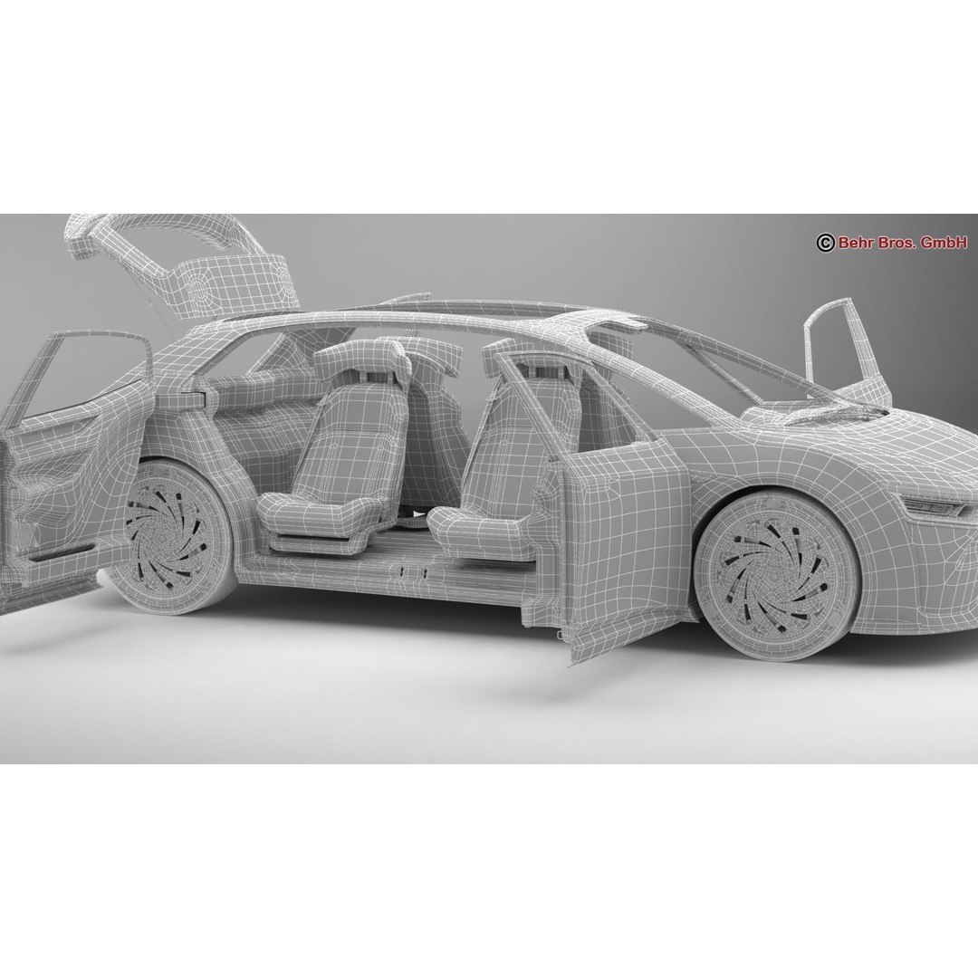 Generic Future EV 3D Model – High Poly Concept Car with Animated Features - View 19