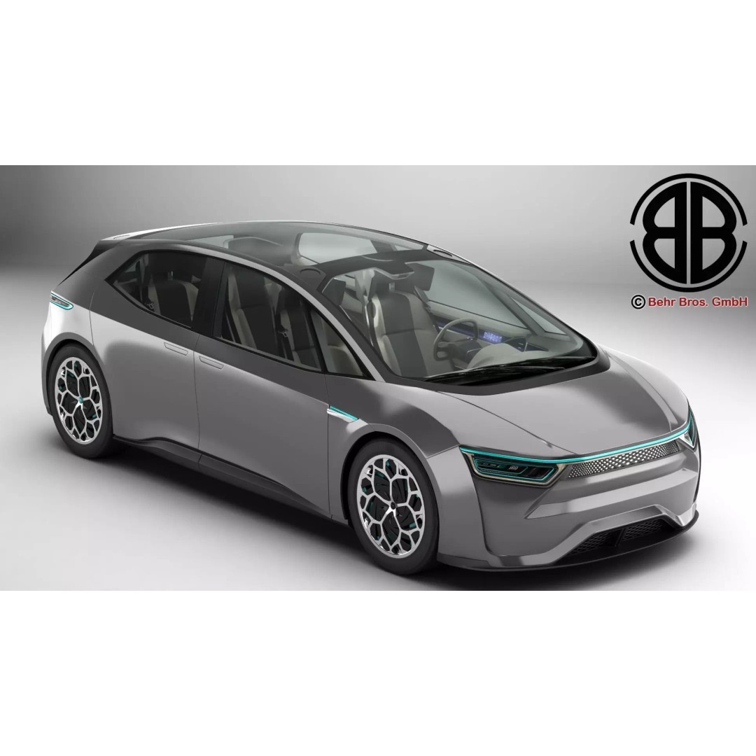 Generic Future EV 3D Model – High Poly Concept Car with Animated Features - View 2