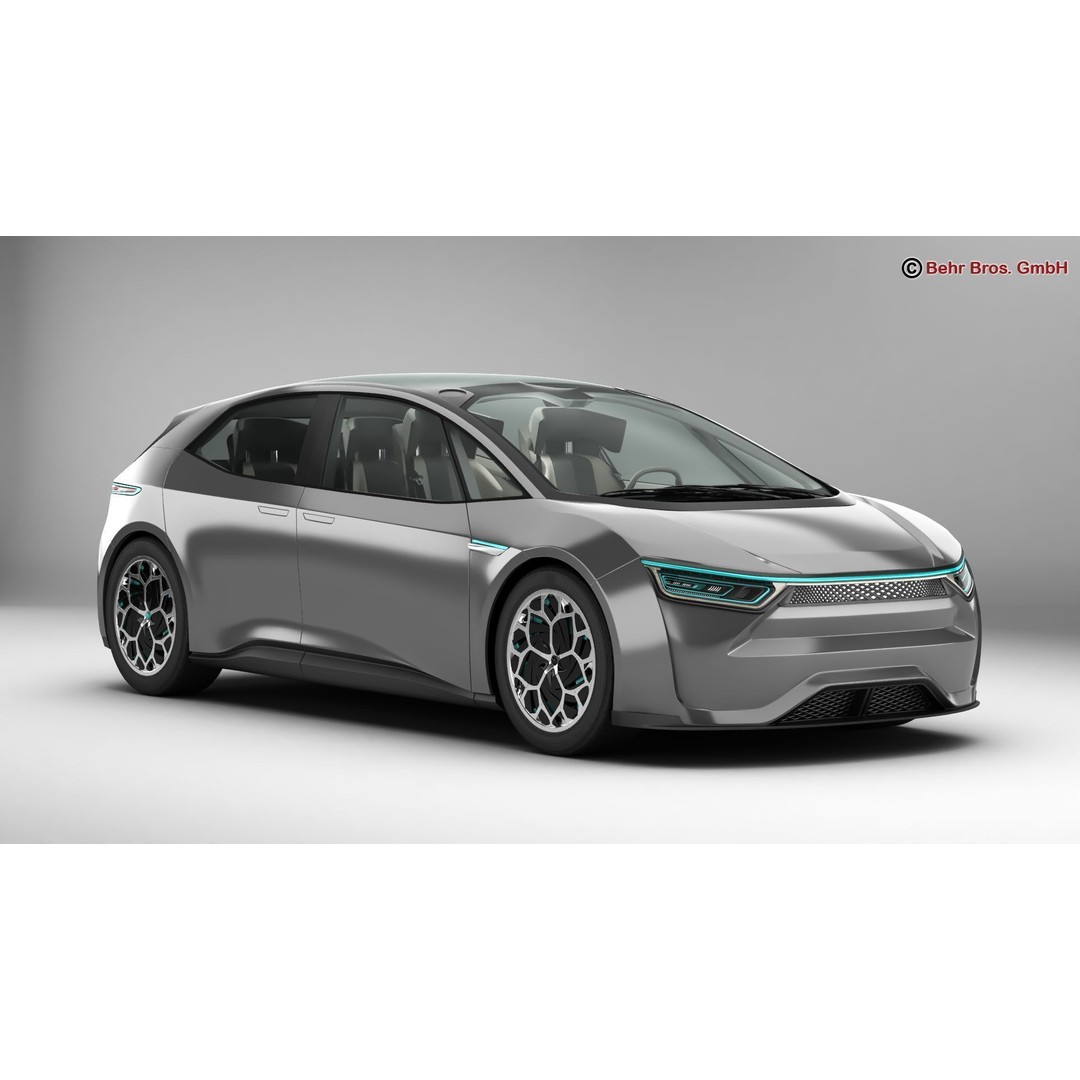 Generic Future EV 3D Model – High Poly Concept Car with Animated Features - View 3