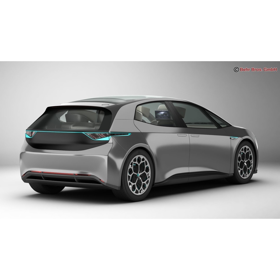 Generic Future EV 3D Model – High Poly Concept Car with Animated Features - View 5
