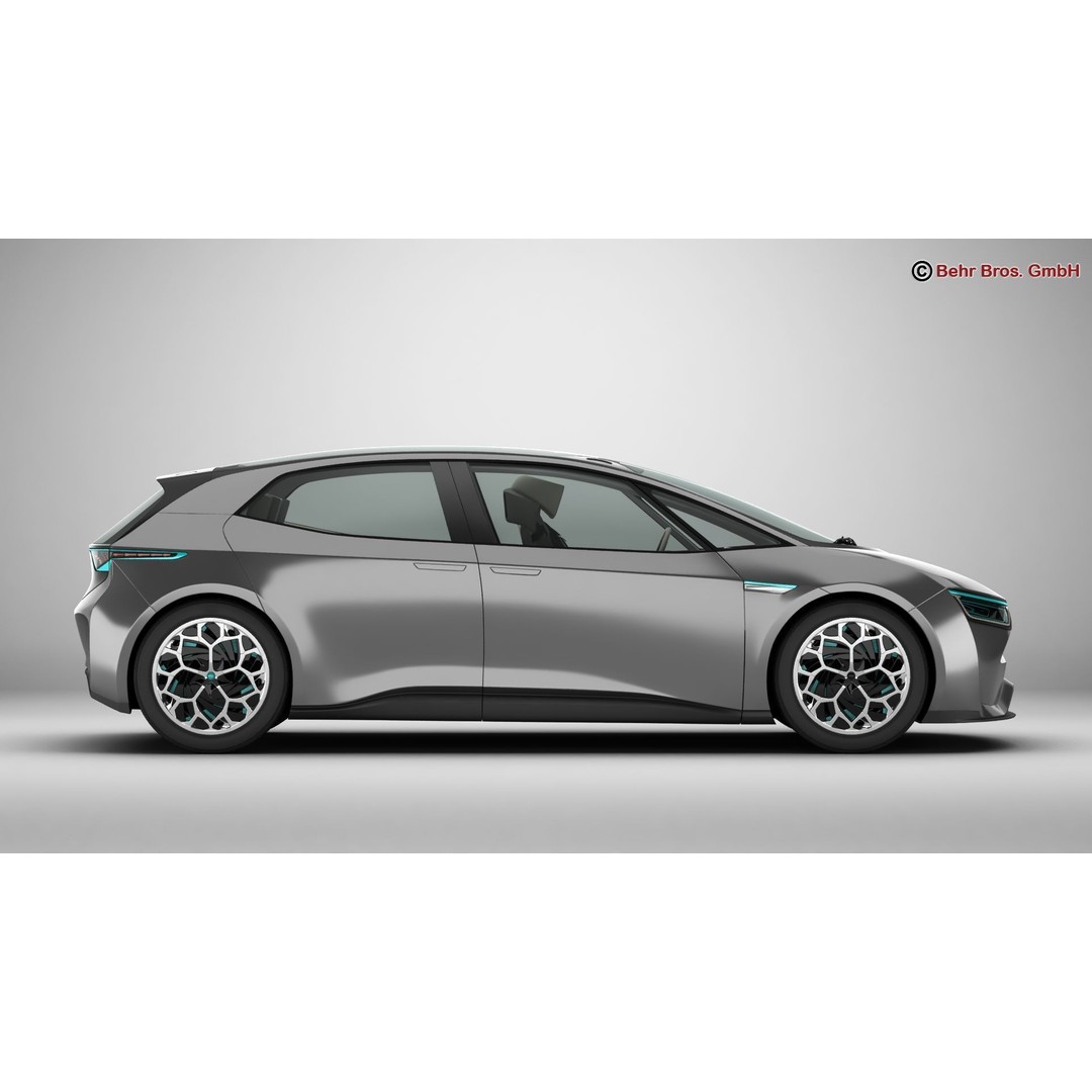 Generic Future EV 3D Model – High Poly Concept Car with Animated Features - View 7