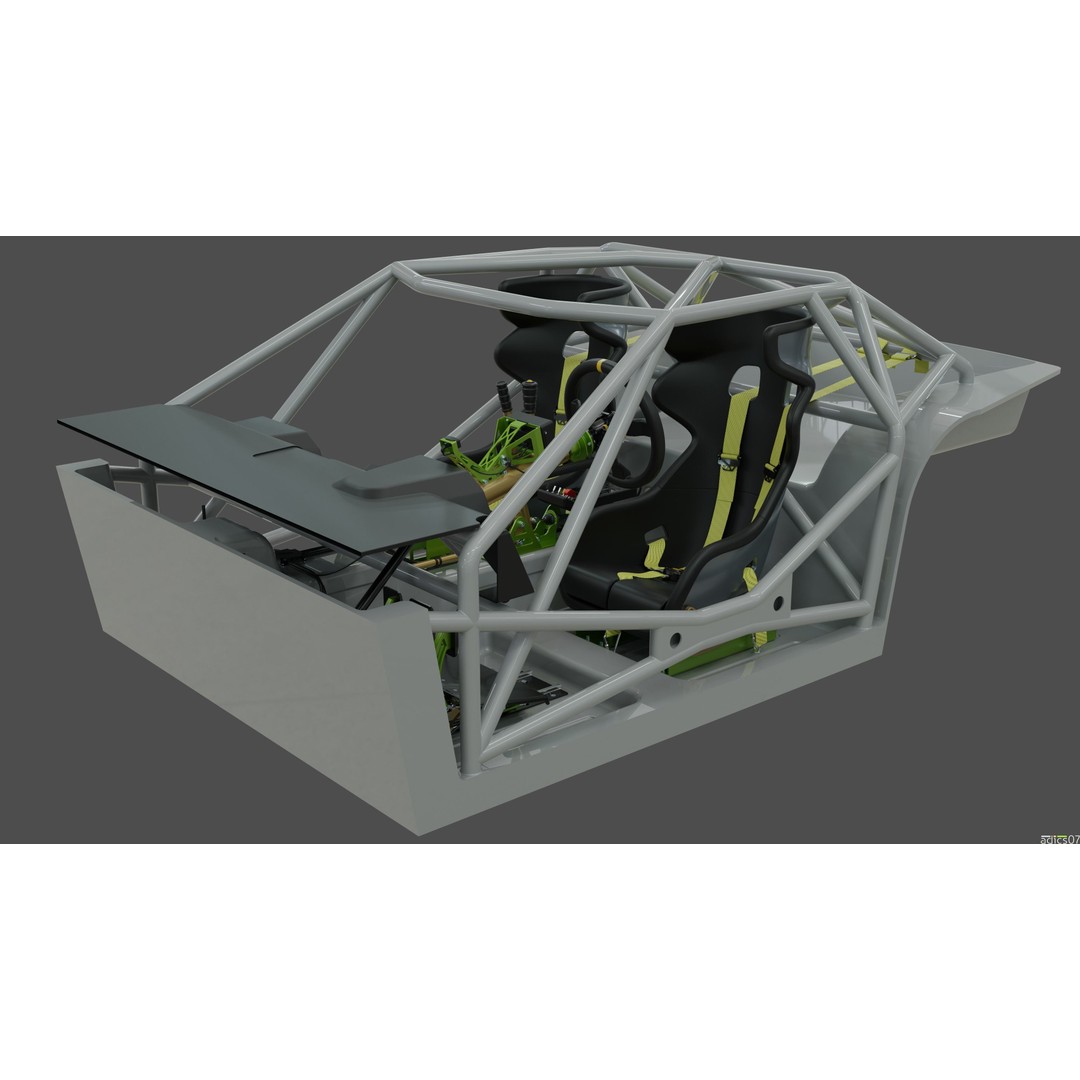 Rally Car Interior Parts 3D Model – High Poly Realistic Design, FBX - View 12