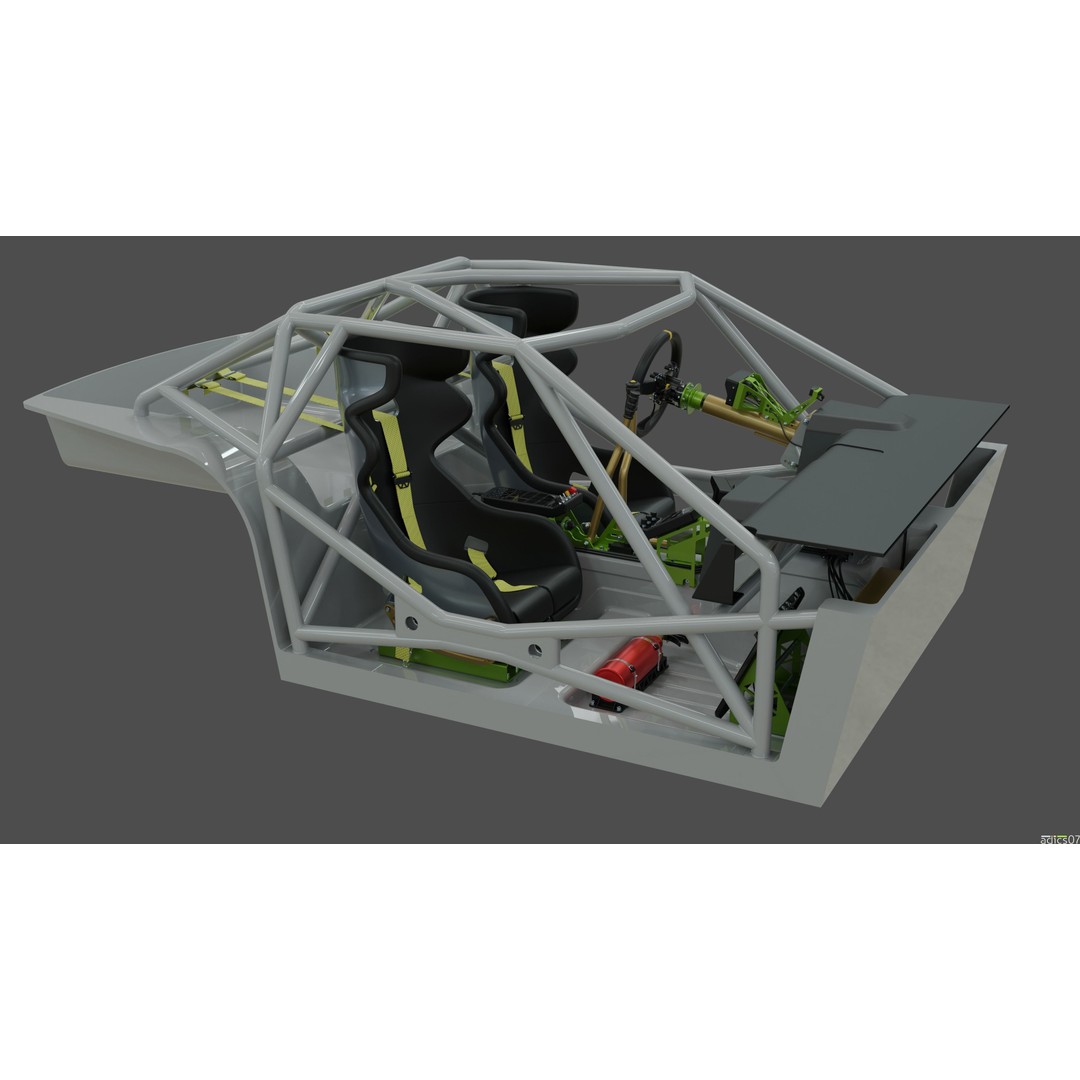 Rally Car Interior Parts 3D Model – High Poly Realistic Design, FBX - View 13
