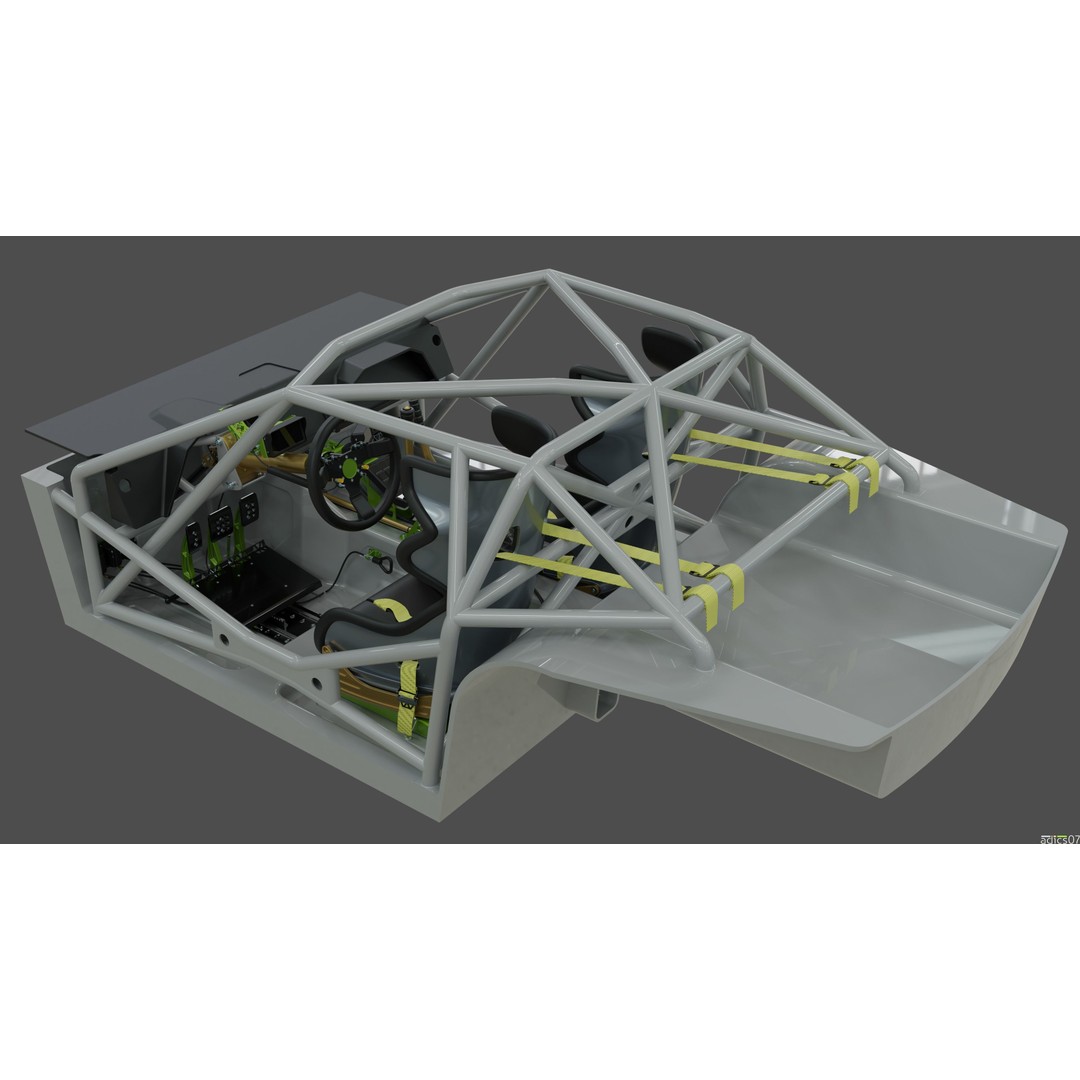 Rally Car Interior Parts 3D Model – High Poly Realistic Design, FBX - View 14