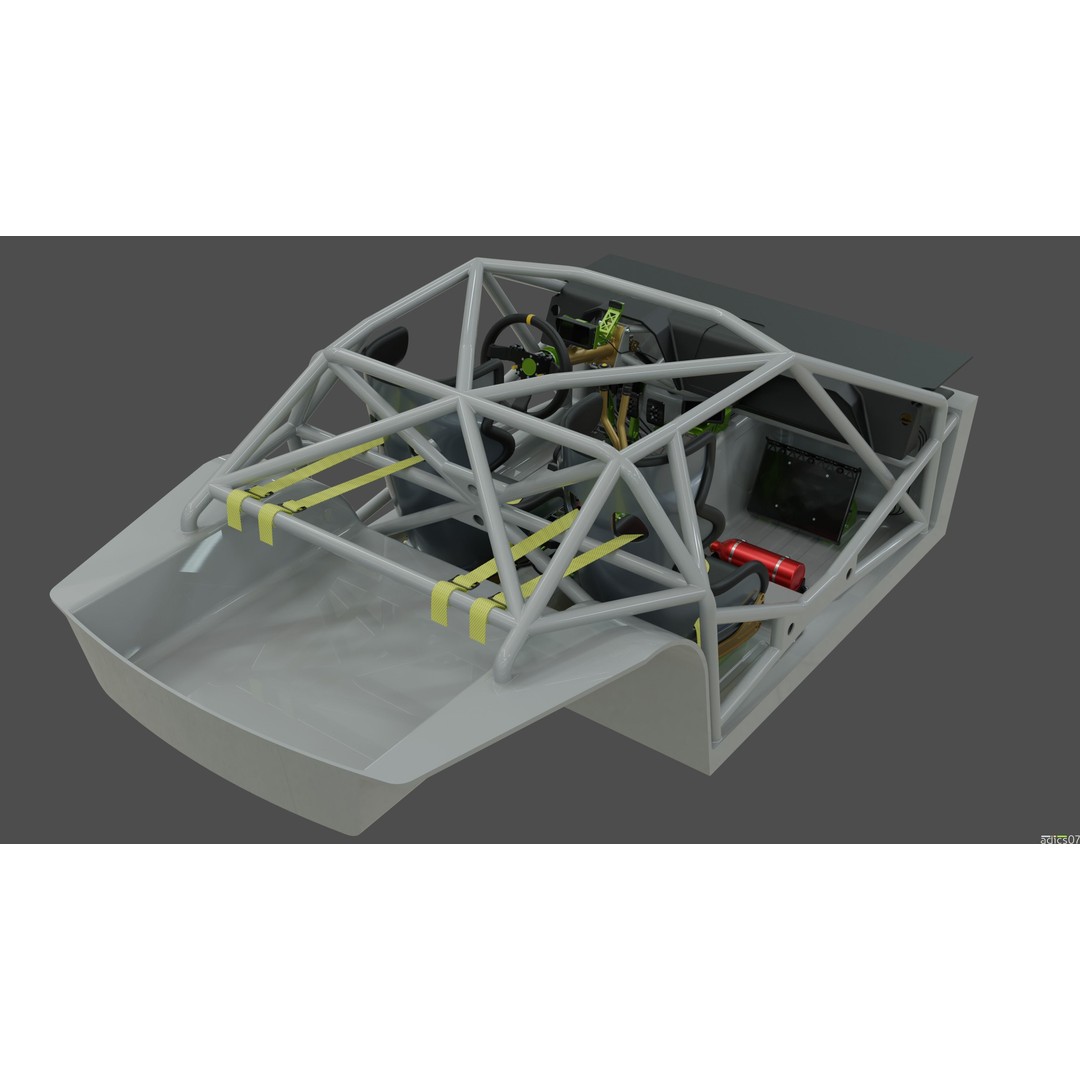 Rally Car Interior Parts 3D Model – High Poly Realistic Design, FBX - View 15