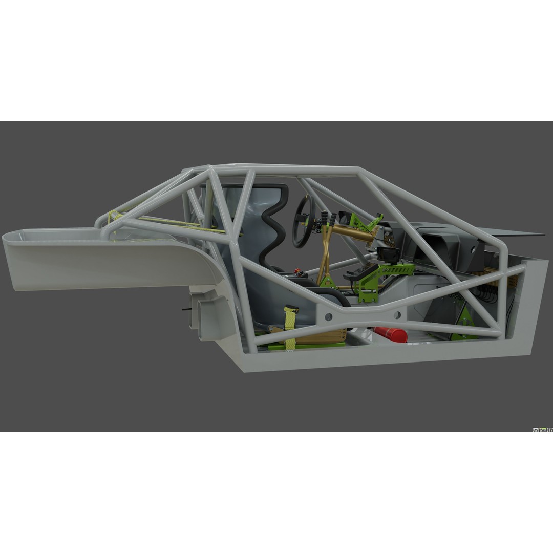 Rally Car Interior Parts 3D Model – High Poly Realistic Design, FBX - View 16