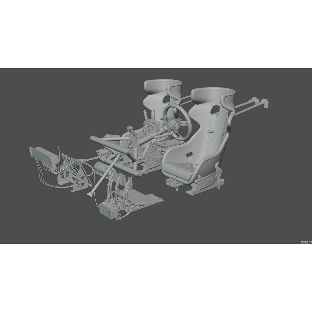 Rally Car Interior Parts 3D Model – High Poly Realistic Design, FBX - View 24
