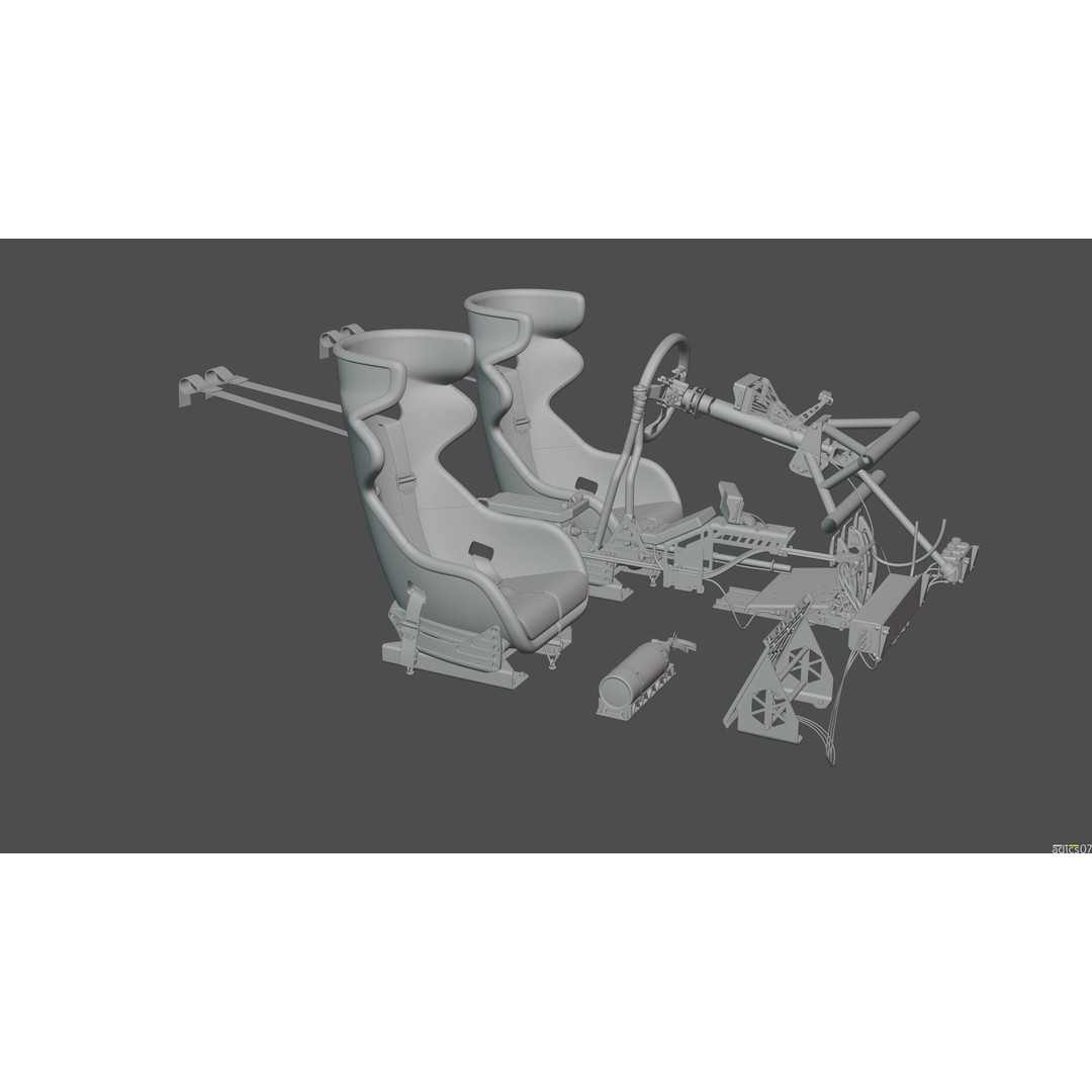 Rally Car Interior Parts 3D Model – High Poly Realistic Design, FBX - View 25