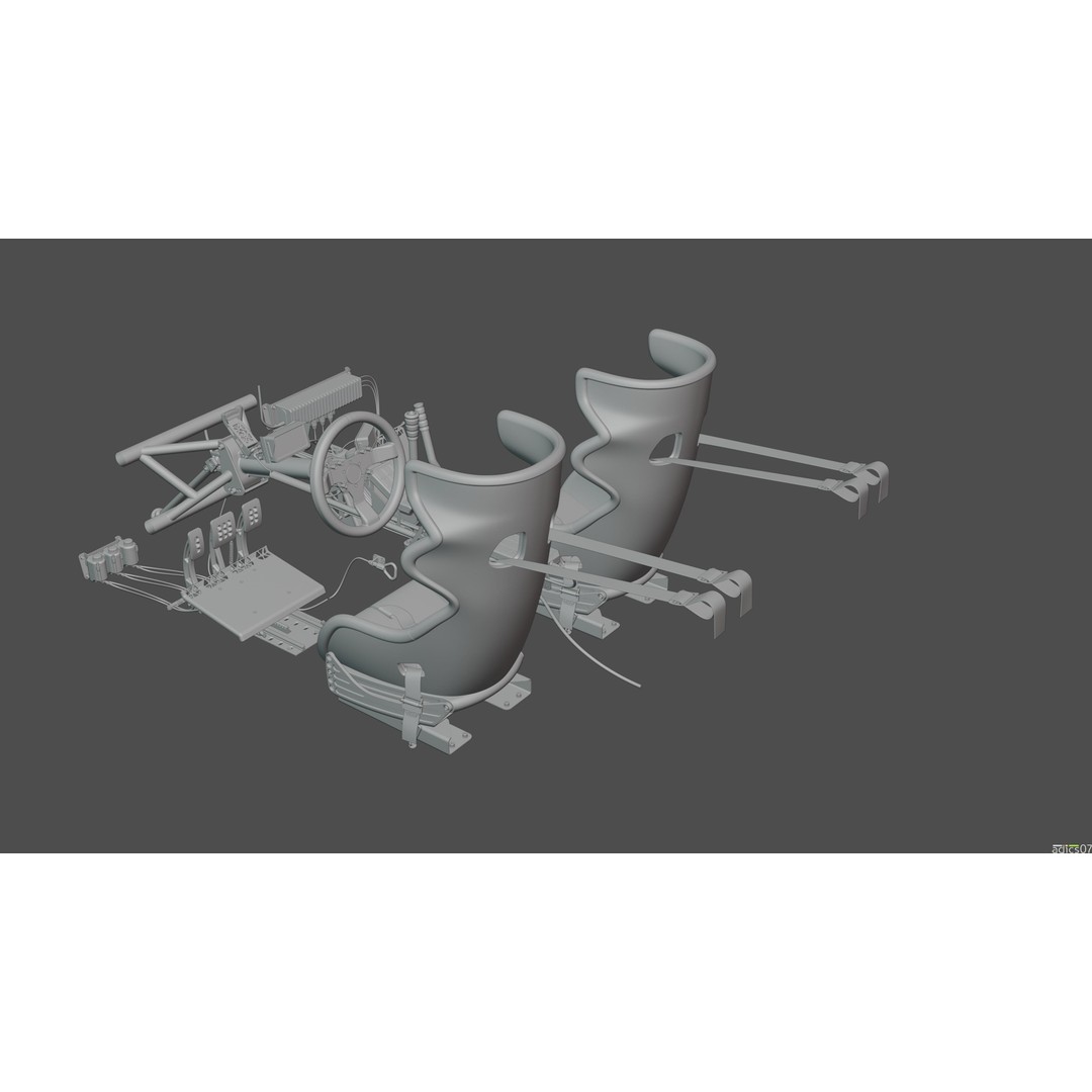 Rally Car Interior Parts 3D Model – High Poly Realistic Design, FBX - View 26