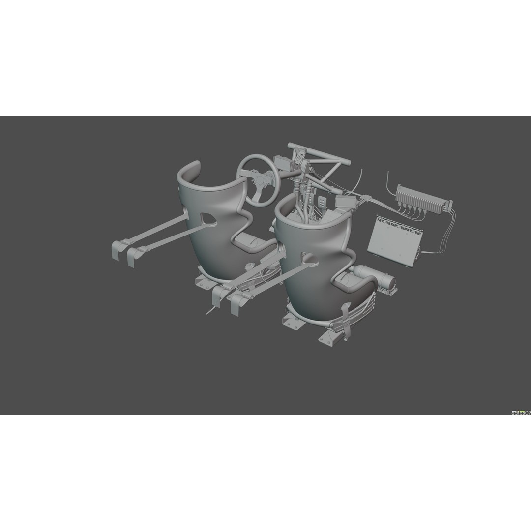 Rally Car Interior Parts 3D Model – High Poly Realistic Design, FBX - View 27