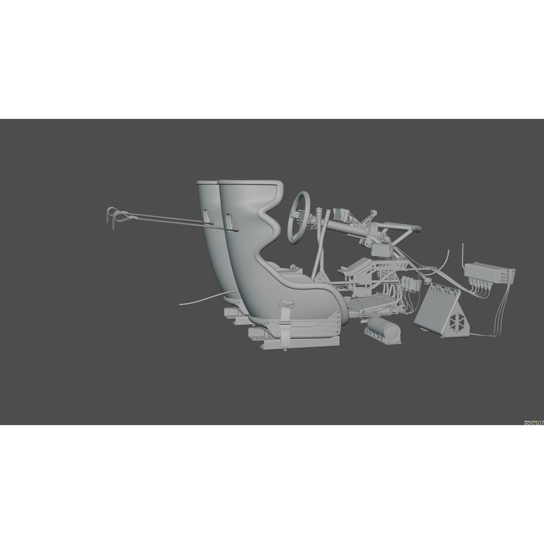 Rally Car Interior Parts 3D Model – High Poly Realistic Design, FBX - View 28
