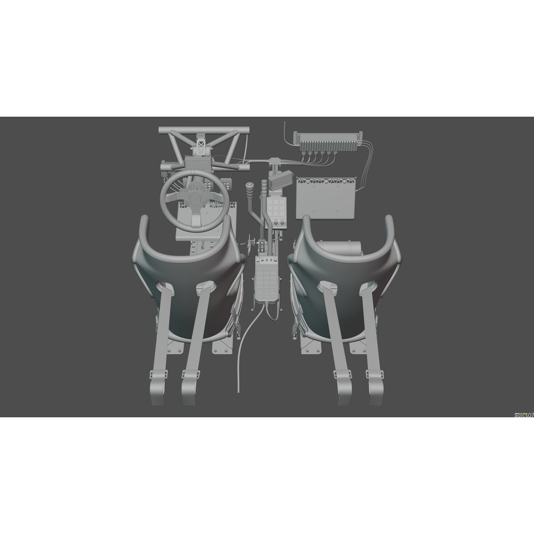 Rally Car Interior Parts 3D Model – High Poly Realistic Design, FBX - View 29