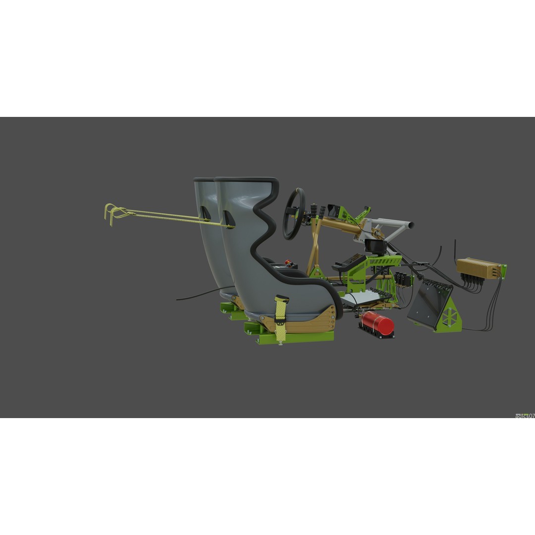Rally Car Interior Parts 3D Model – High Poly Realistic Design, FBX - View 6
