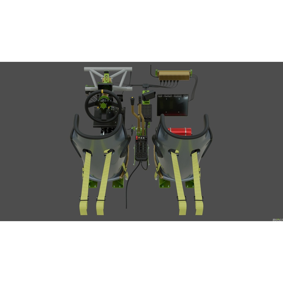 Rally Car Interior Parts 3D Model – High Poly Realistic Design, FBX - View 7