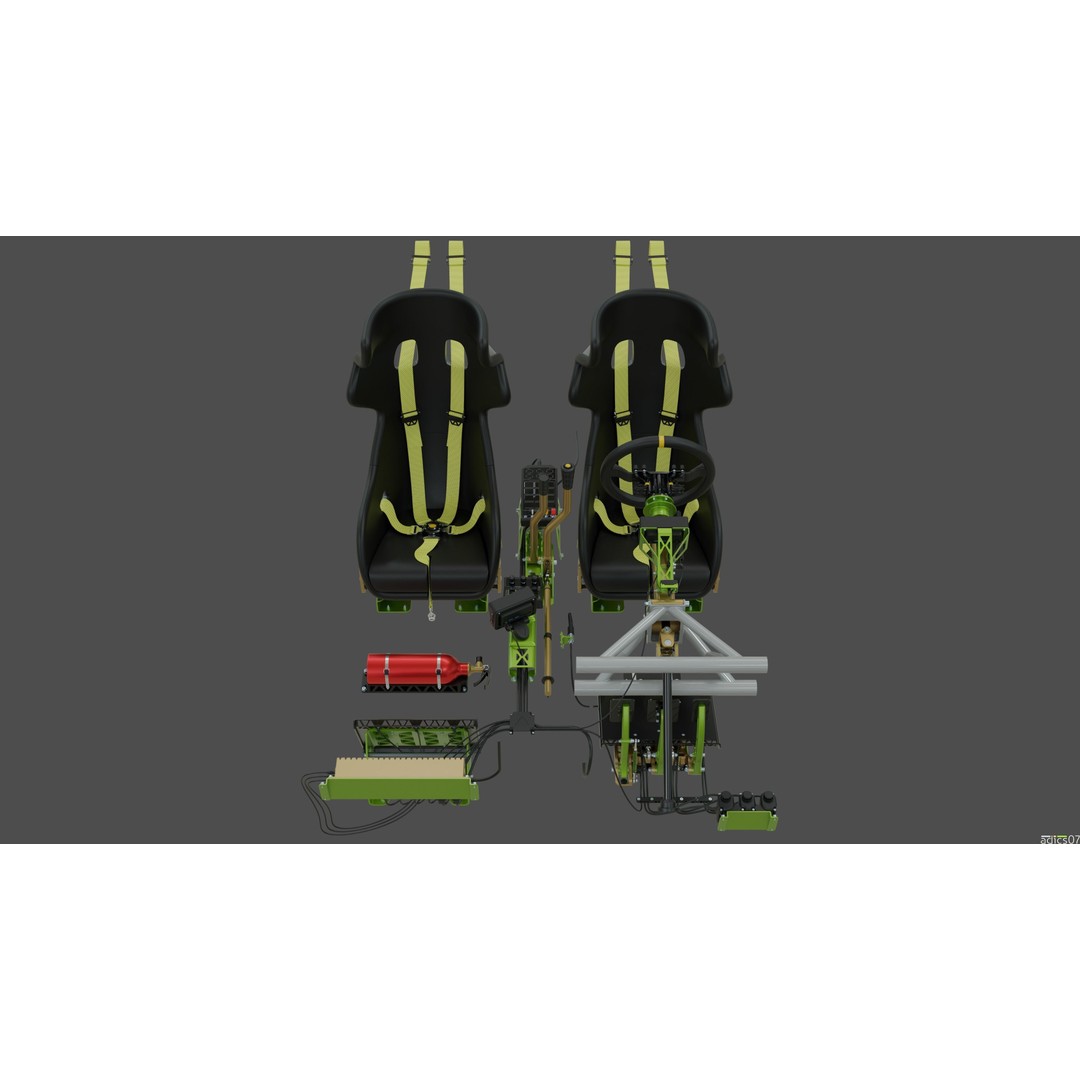 Rally Car Interior Parts 3D Model – High Poly Realistic Design, FBX - View 8