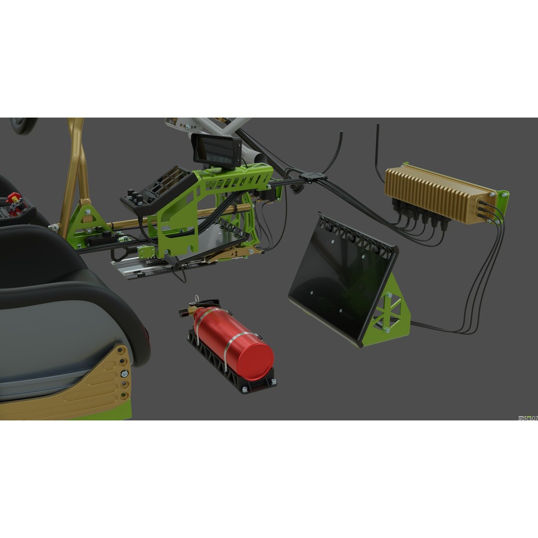 Rally Car Interior Parts 3D Model – High Poly Realistic Design, FBX - View 9