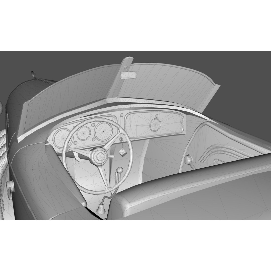 Auburn 851 Speedster 1934 3D Model – Midpoly Classic Vehicle, Blender - View 20