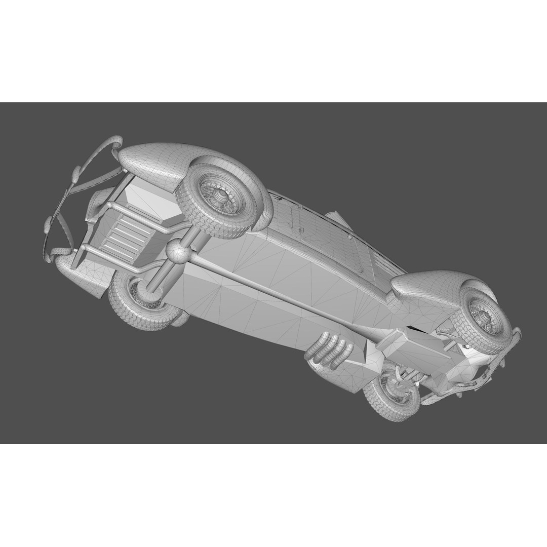 Auburn 851 Speedster 1934 3D Model – Midpoly Classic Vehicle, Blender - View 21
