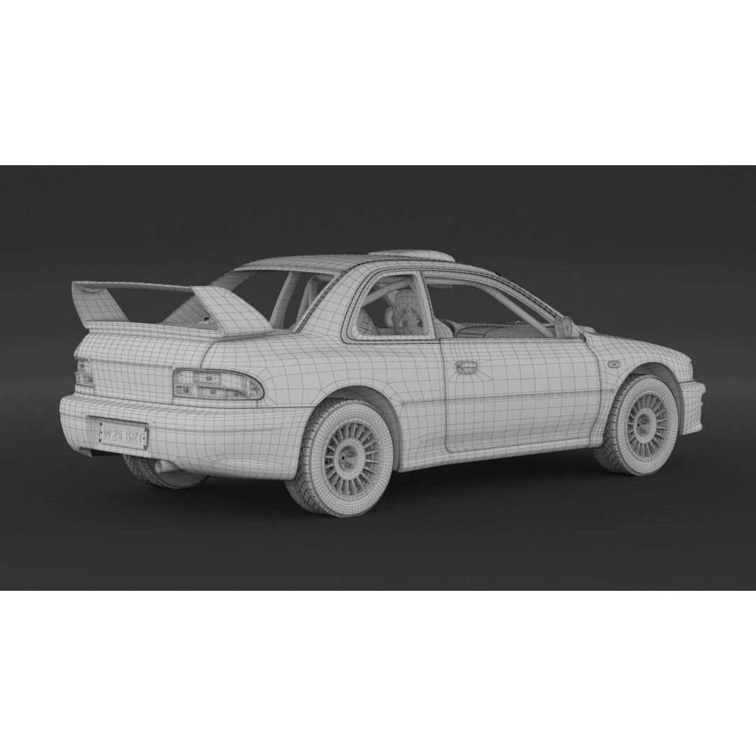 Subaru Impreza 22b STI Rally Car 3D Model – High Poly Game Asset, FBX, OBJ - View 10