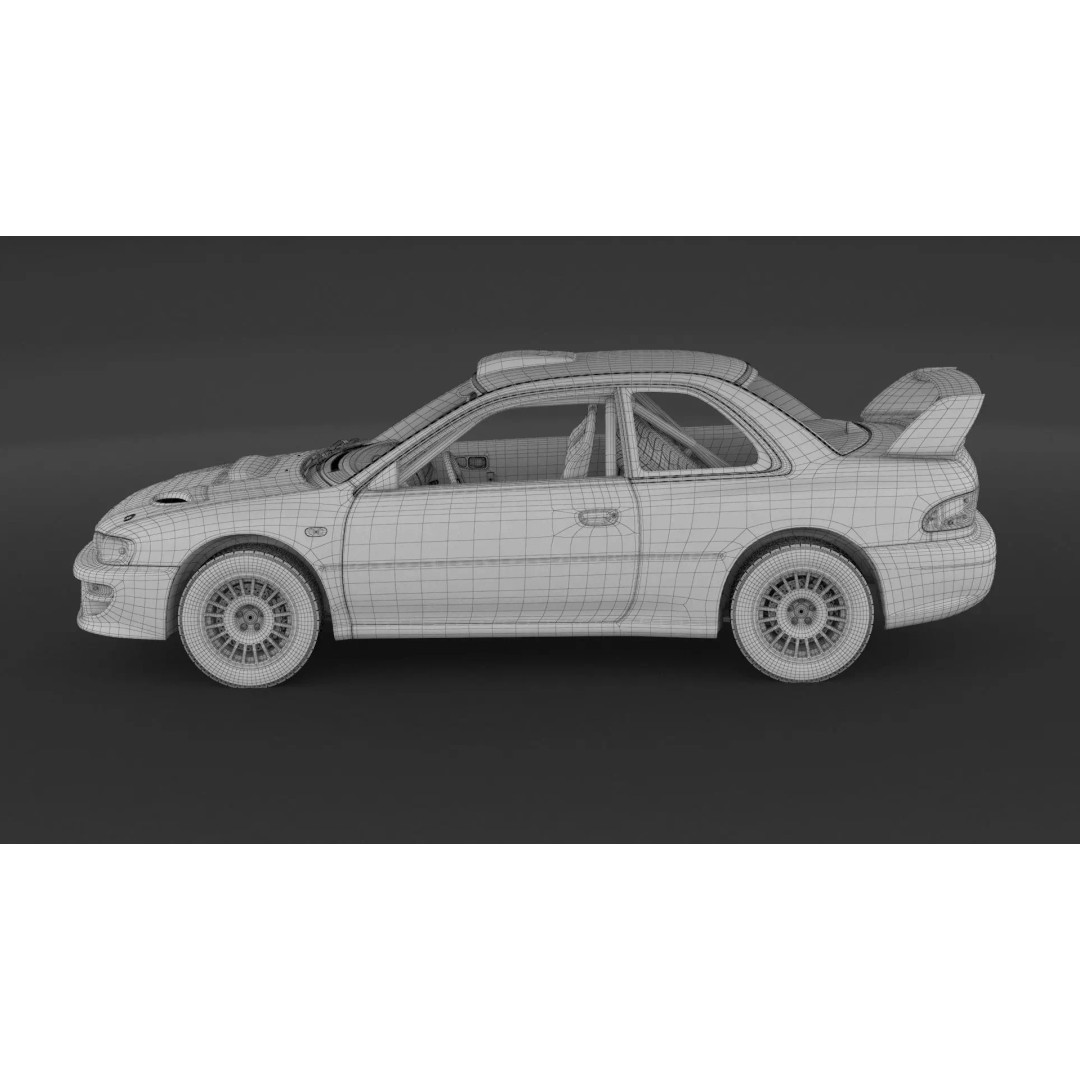 Subaru Impreza 22b STI Rally Car 3D Model – High Poly Game Asset, FBX, OBJ - View 11