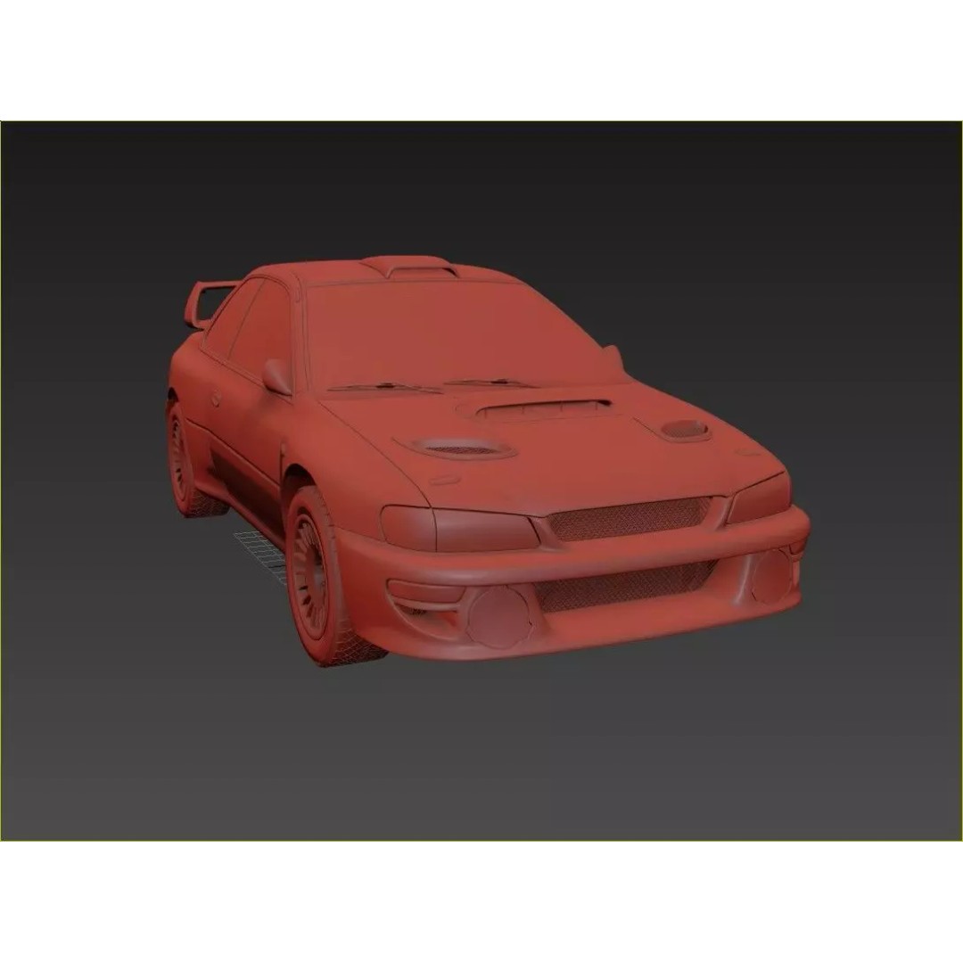 Subaru Impreza 22b STI Rally Car 3D Model – High Poly Game Asset, FBX, OBJ - View 12