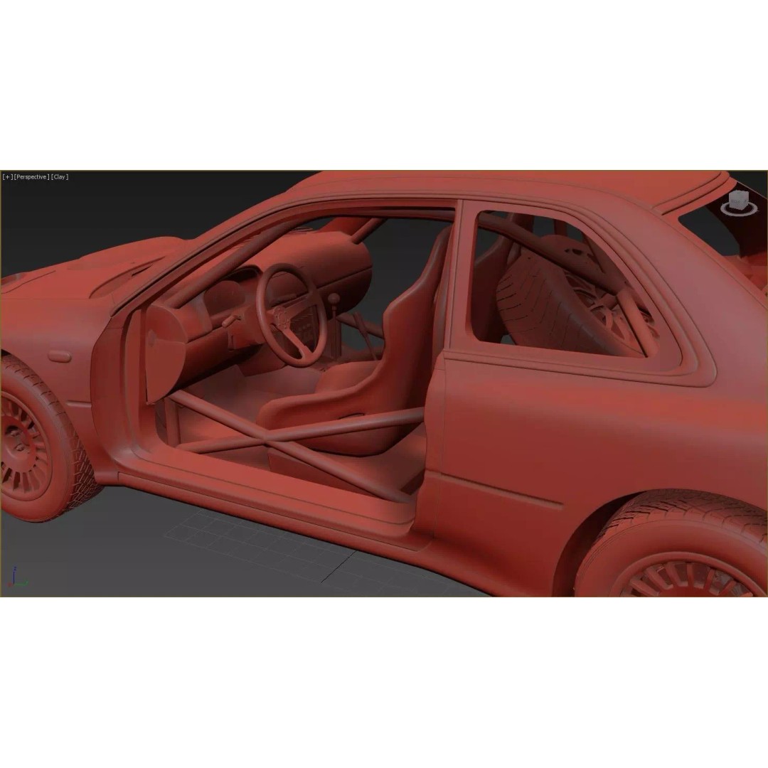 Subaru Impreza 22b STI Rally Car 3D Model – High Poly Game Asset, FBX, OBJ - View 15