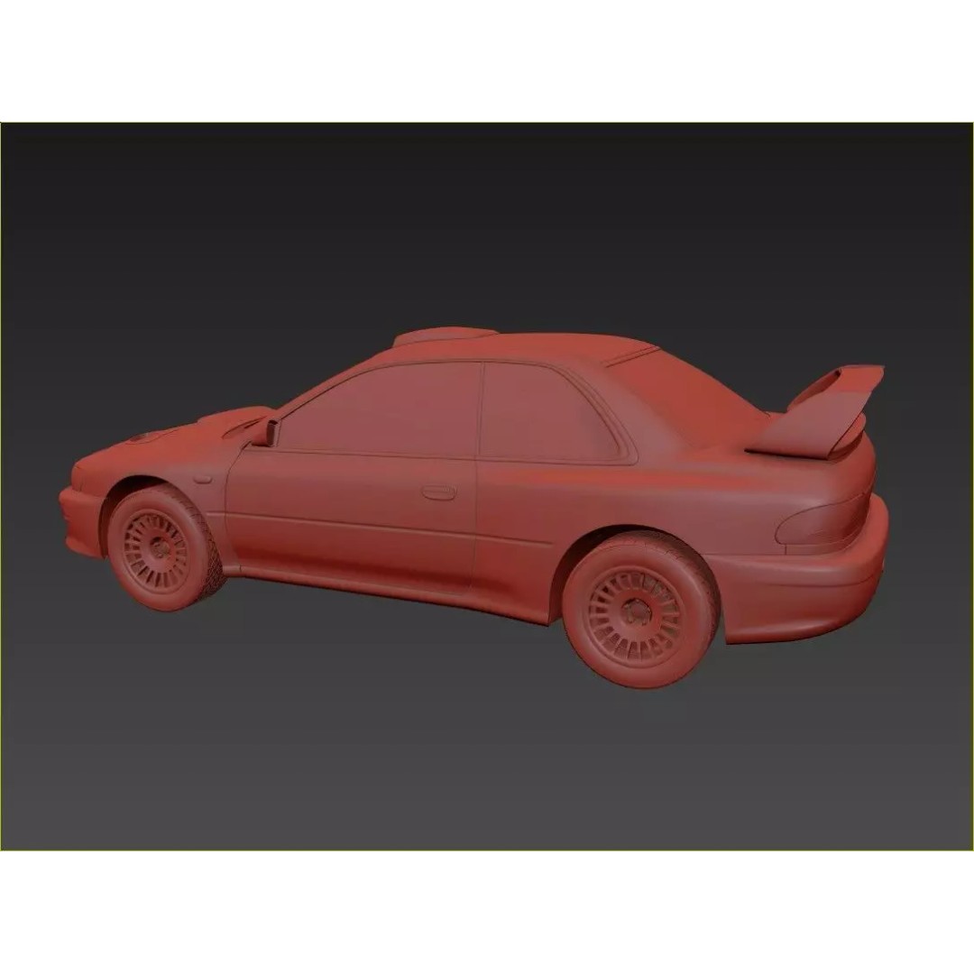 Subaru Impreza 22b STI Rally Car 3D Model – High Poly Game Asset, FBX, OBJ - View 17