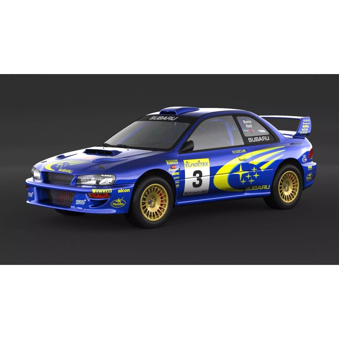 Subaru Impreza 22b STI Rally Car 3D Model – High Poly Game Asset, FBX, OBJ - View 2