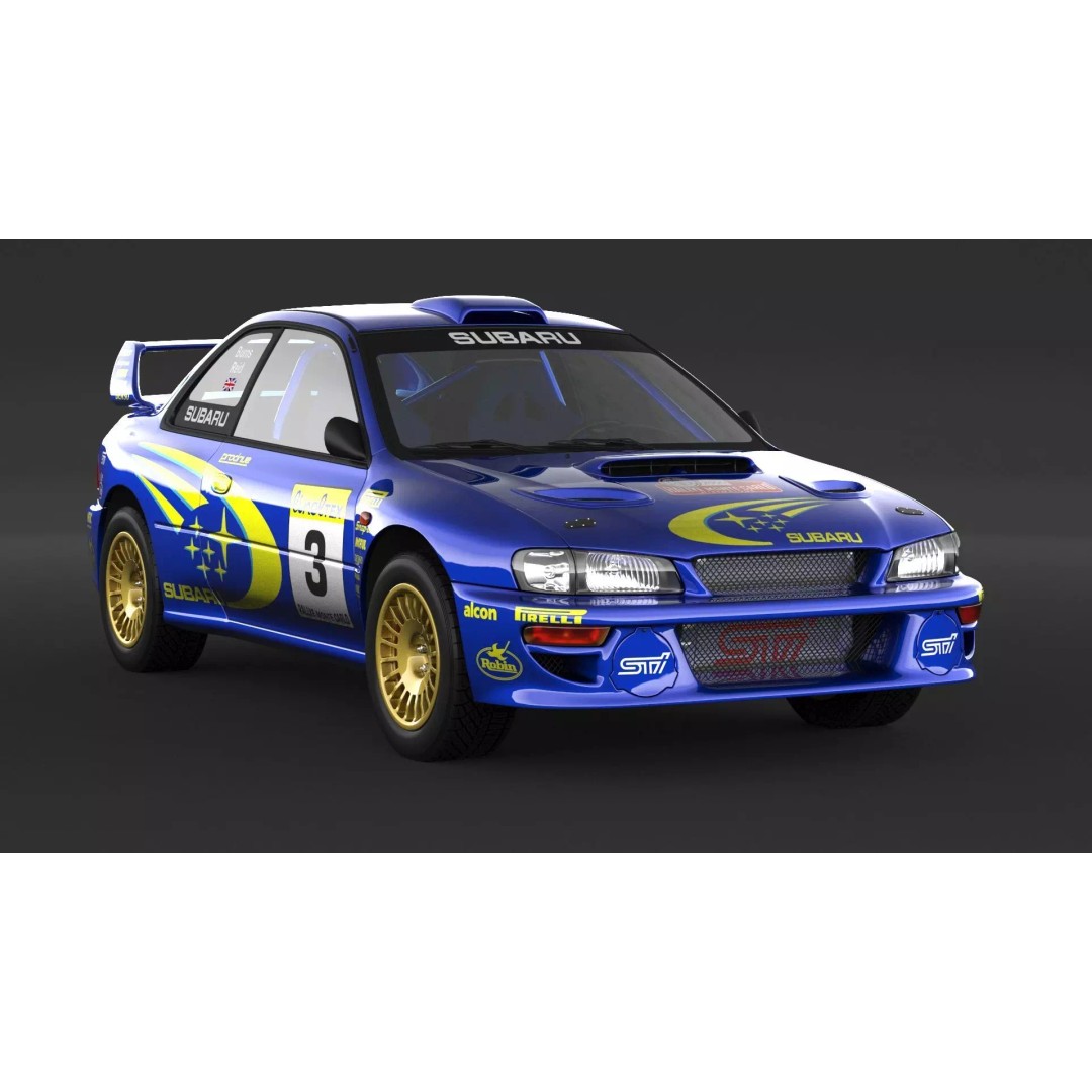 Subaru Impreza 22b STI Rally Car 3D Model – High Poly Game Asset, FBX, OBJ - View 4