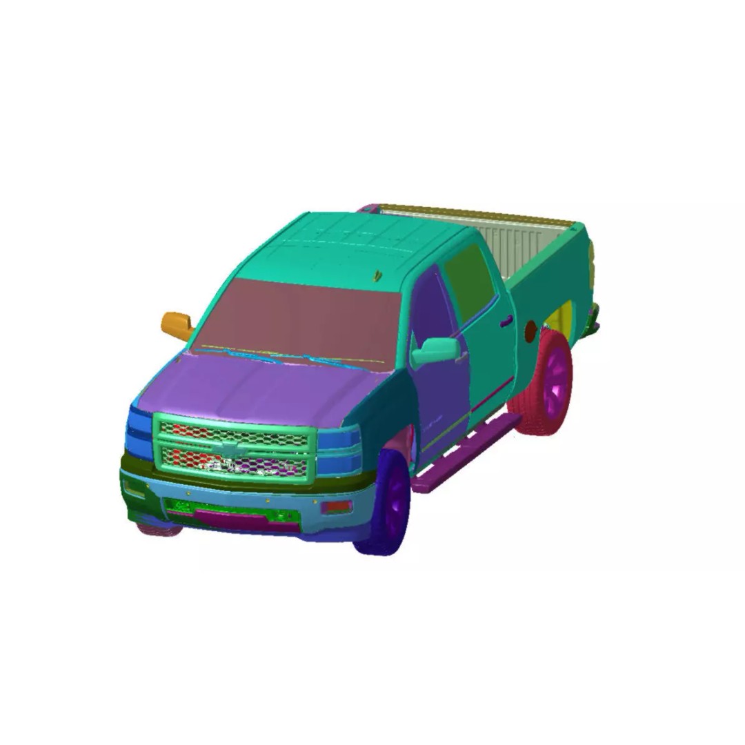 Chevrolet Silverado 1500 2014 Pickup 3D Model – High Detail STL Scan - View 4