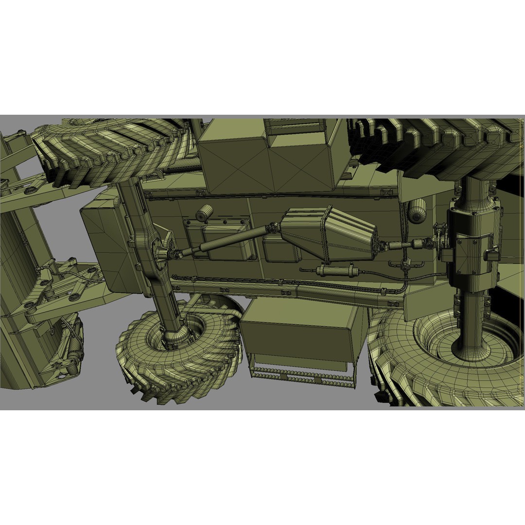Backhoe Loader 3D Model – High Poly Excavator with Textures, FBX/OBJ