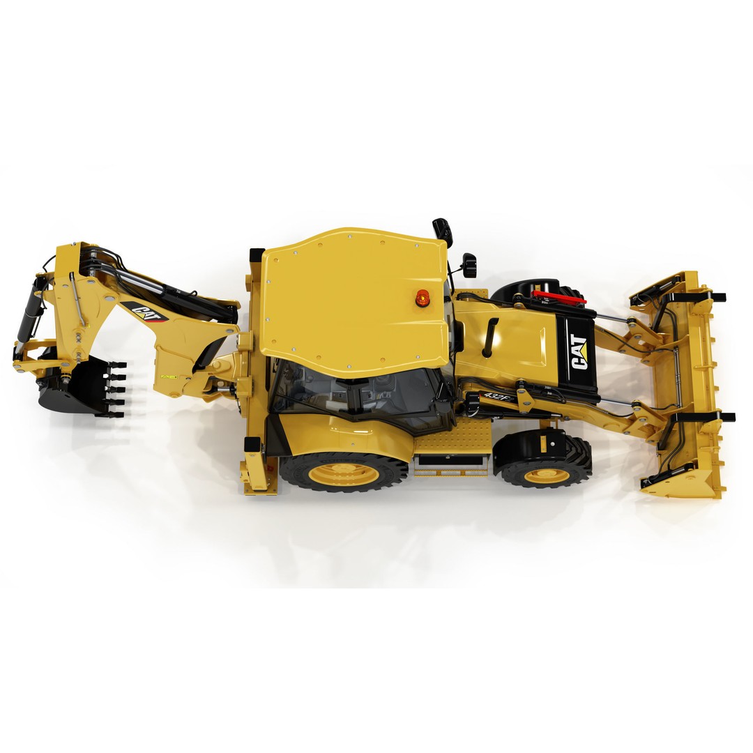 Backhoe Loader 3D Model – High Poly Excavator with Textures, FBX/OBJ - View 11