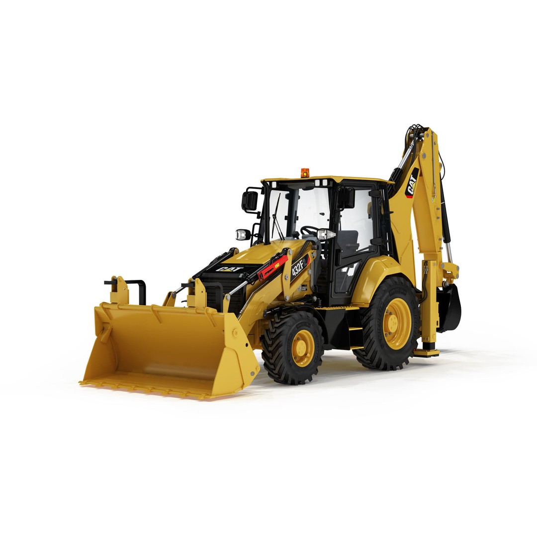 Backhoe Loader 3D Model – High Poly Excavator with Textures, FBX/OBJ - View 12