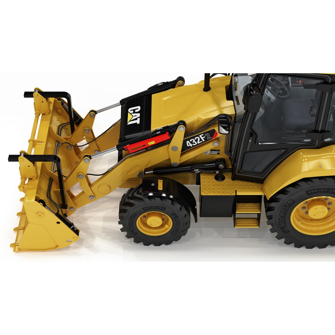 Backhoe Loader 3D Model – High Poly Excavator with Textures, FBX/OBJ - View 15