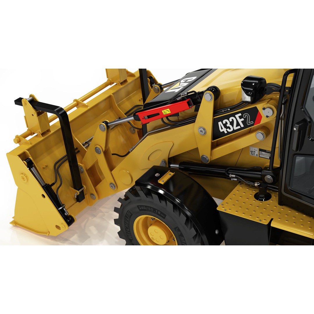 Backhoe Loader 3D Model – High Poly Excavator with Textures, FBX/OBJ - View 19