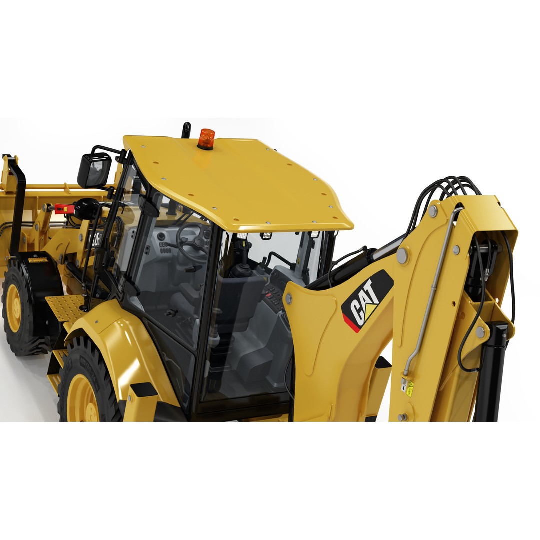 Backhoe Loader 3D Model – High Poly Excavator with Textures, FBX/OBJ - View 20