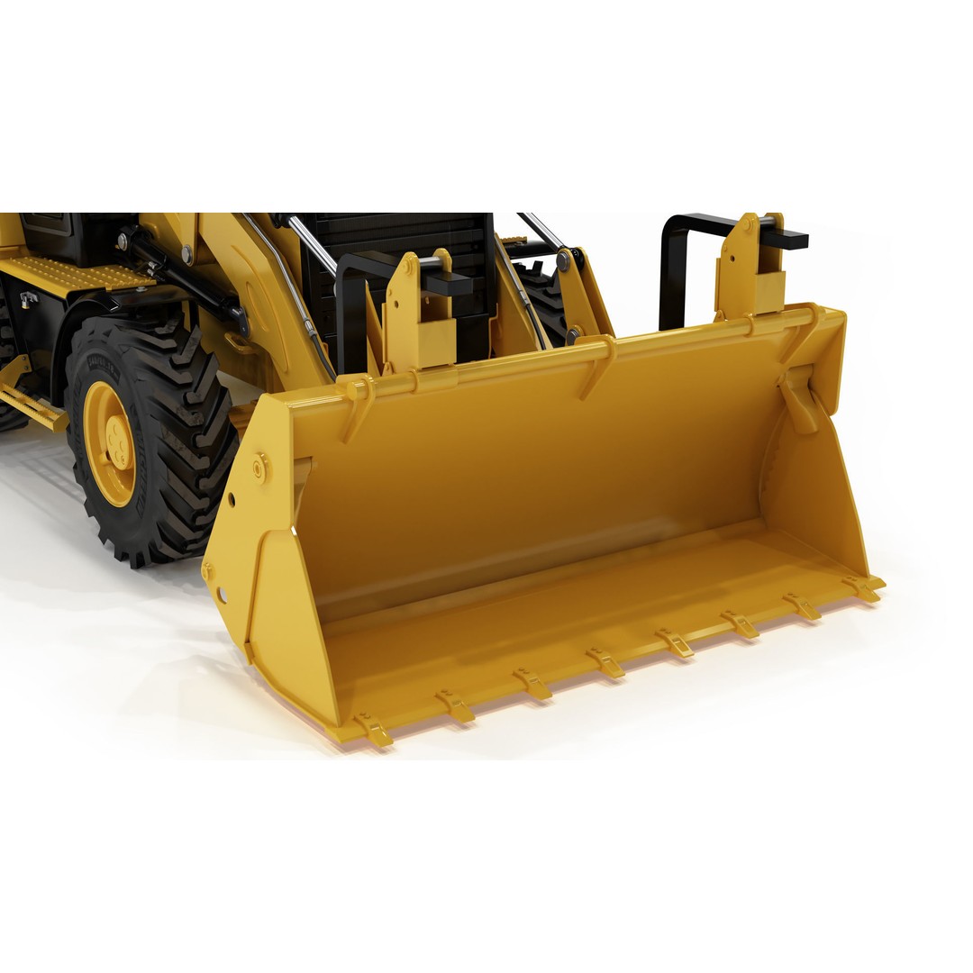 Backhoe Loader 3D Model – High Poly Excavator with Textures, FBX/OBJ - View 21