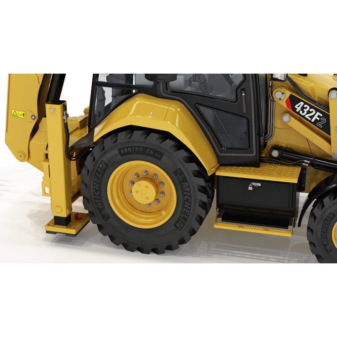 Backhoe Loader 3D Model – High Poly Excavator with Textures, FBX/OBJ - View 22