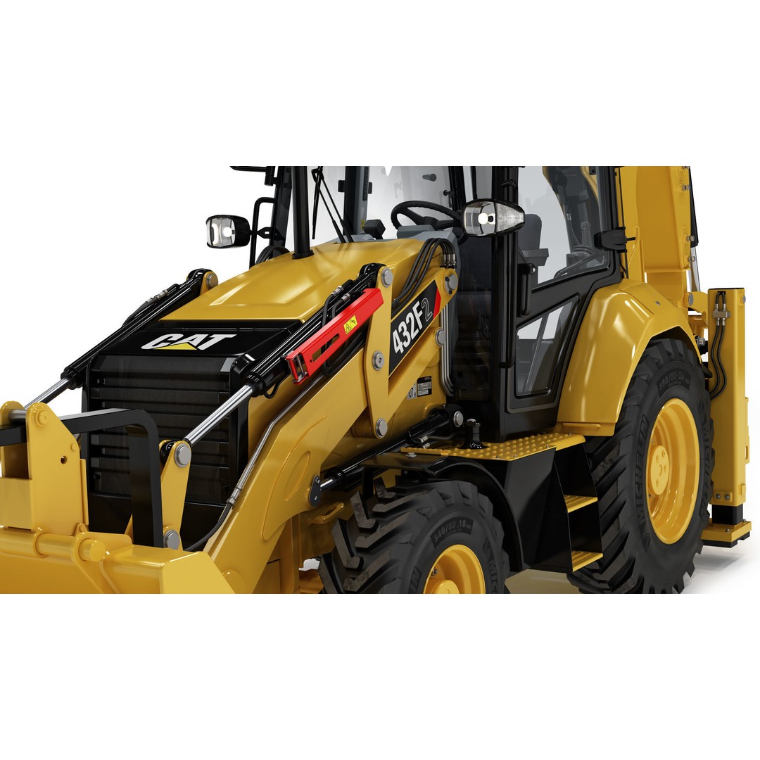 Backhoe Loader 3D Model – High Poly Excavator with Textures, FBX/OBJ - View 24