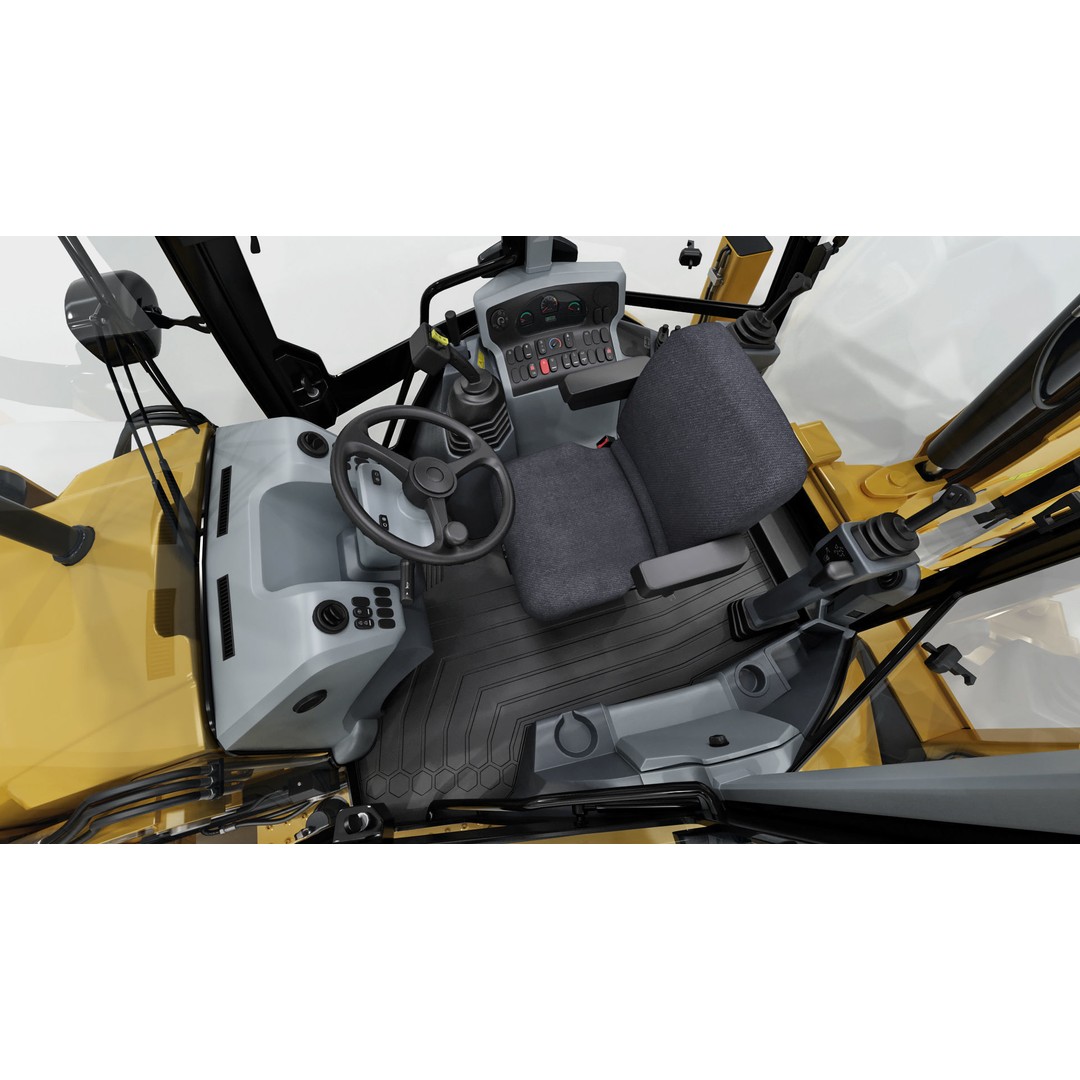 Backhoe Loader 3D Model – High Poly Excavator with Textures, FBX/OBJ - View 26