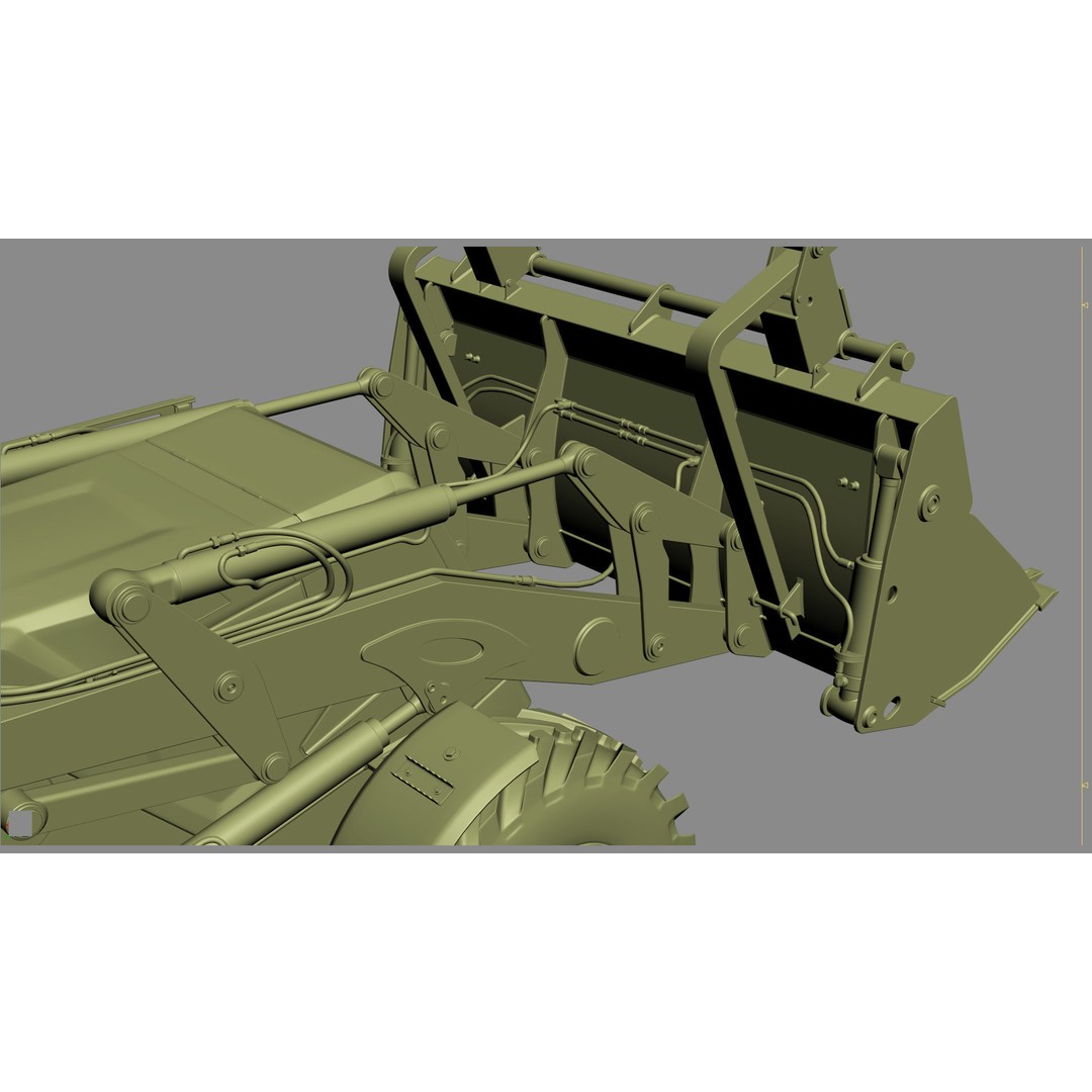 Backhoe Loader 3D Model – High Poly Excavator with Textures, FBX/OBJ - View 37