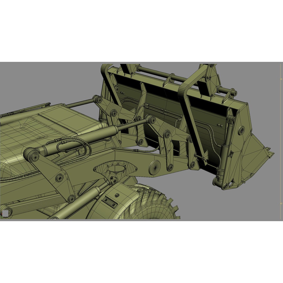 Backhoe Loader 3D Model – High Poly Excavator with Textures, FBX/OBJ - View 38