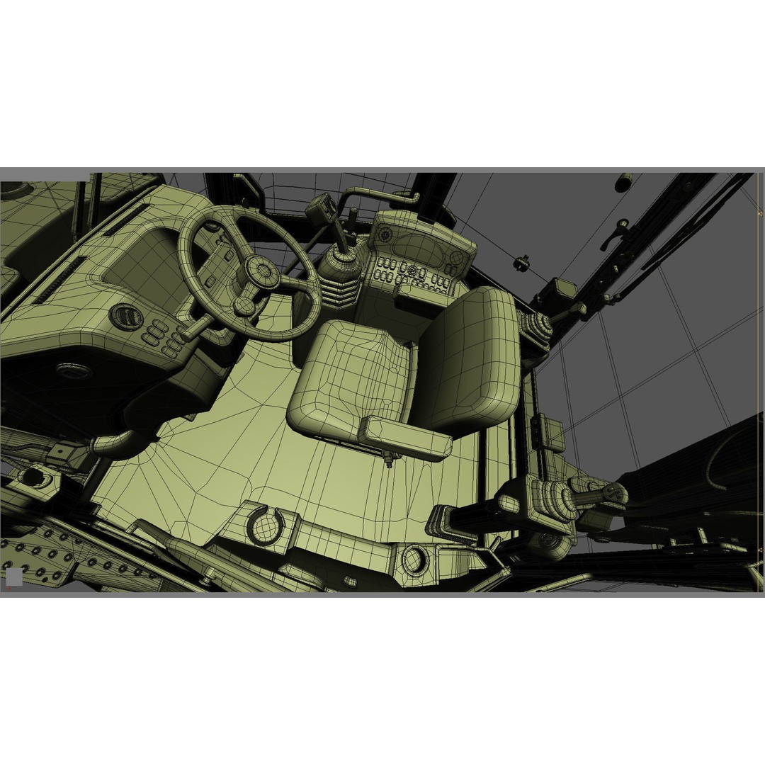 Backhoe Loader 3D Model – High Poly Excavator with Textures, FBX/OBJ - View 42